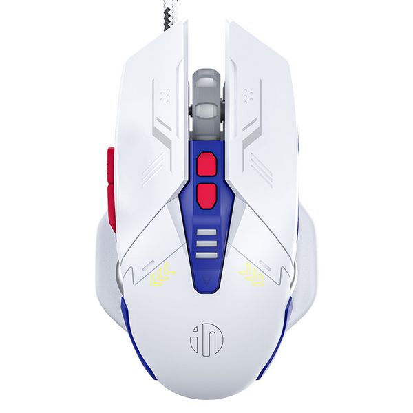 INPHIC W9 Mecha Wired Gaming Mouse USB Flashing Light Computer Mouse 1200 2400 4800 7200 DPI Adjustable Mice For Laptop PC