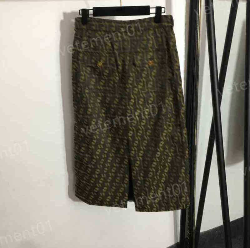 Fashion Womens Dresses Fashion Full Body Letter Print High Waist Slit Temperament Skirts High Quality Luxury Dress Designer Women Clothing 0912