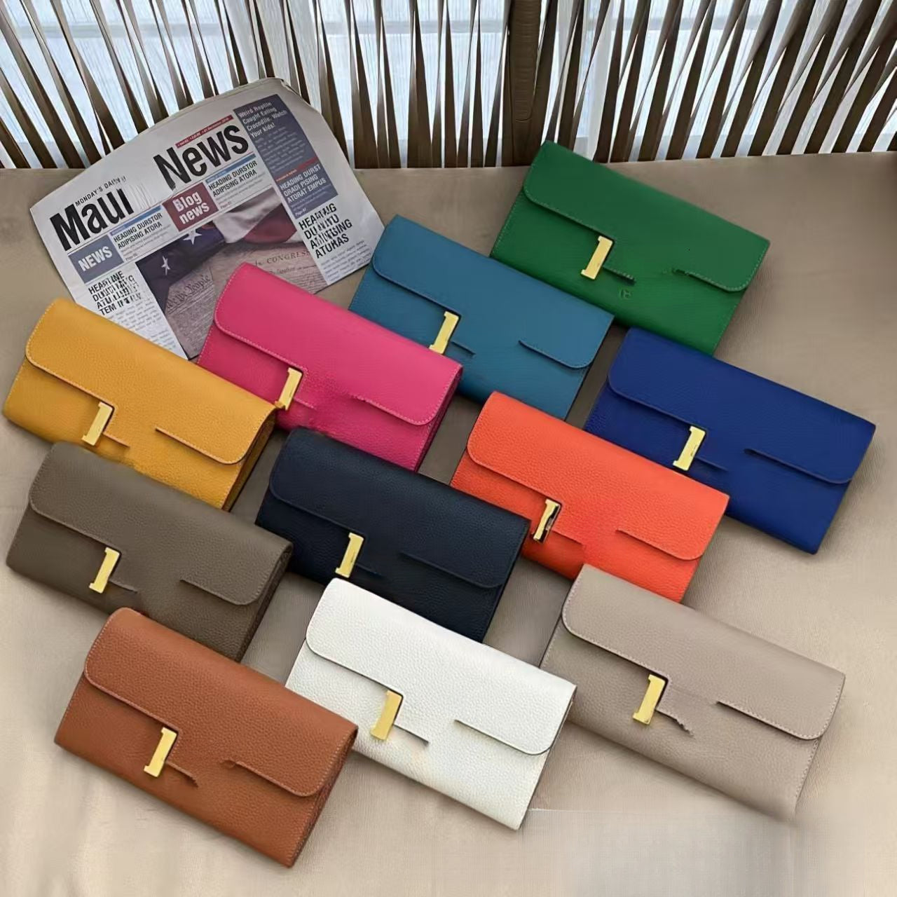 H Designer BagTop Quality Cowhide Genuine Leather Wallets purses Lady Card Holder Gent Wallet Woman Coin Purse Fashion Long Compact Short Bear Mini