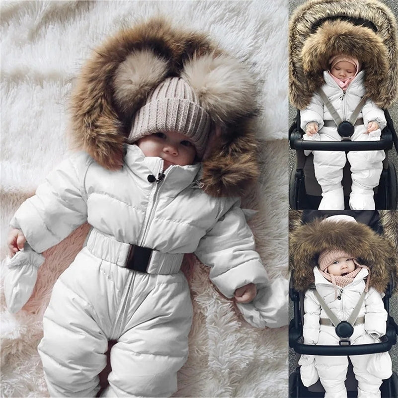 Winter clothes Infant Baby Snowsuit Boy Girl Romper Jacket Hooded Jumpsuit Warm Thick Coat Outfit Kids Outerwear Infant Clothing 250918