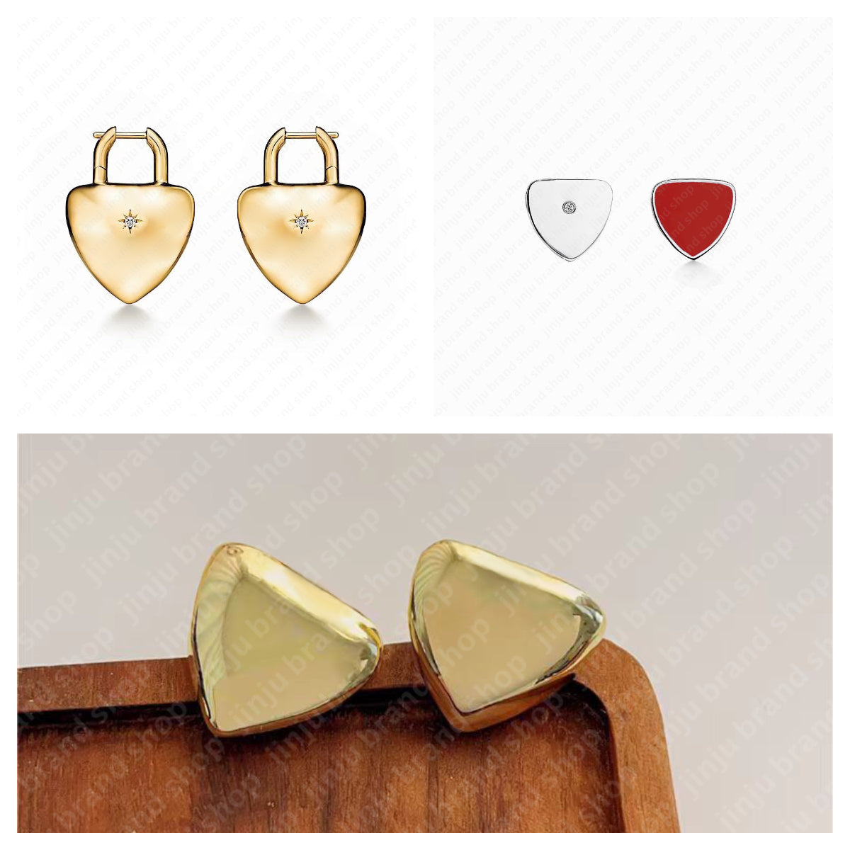 designer jewelry women earrings designer luxury jewellery Vintage 18K Gold Plated Red earring designer earring stud earings designer for woman heart
