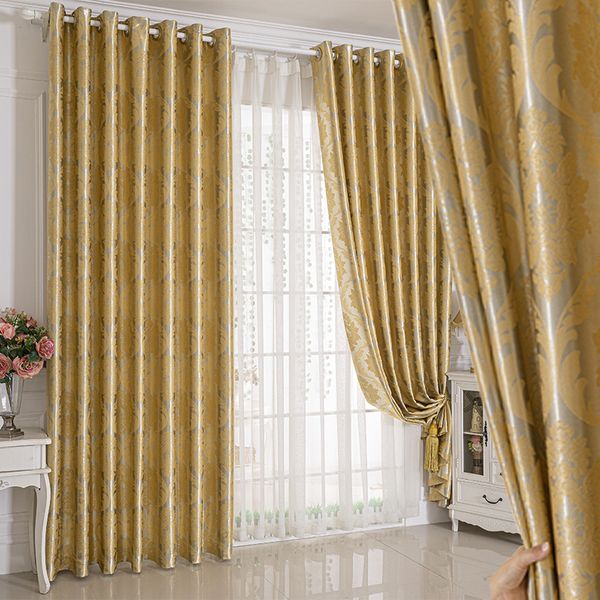 A701 Thickened Blackout Perforated Jacquard Curtain for Bedrooms and Living Rooms - Perfect for French Windows
