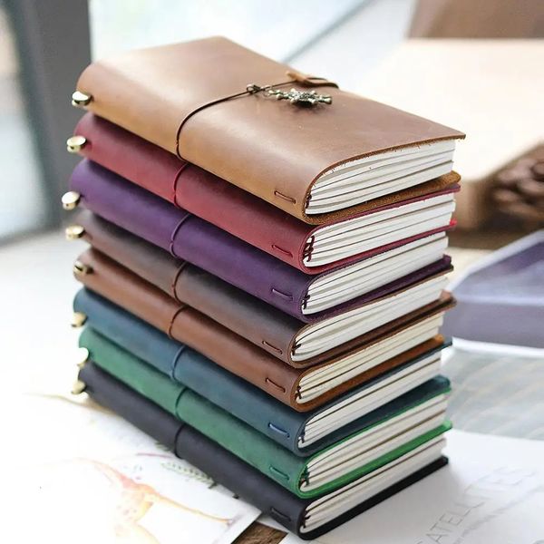 Notepads Genuine Leather Journal Refillable Travel Notebook Retro DIY Handmade Diary Portable Sketchbook School Office Gift Customized 23113