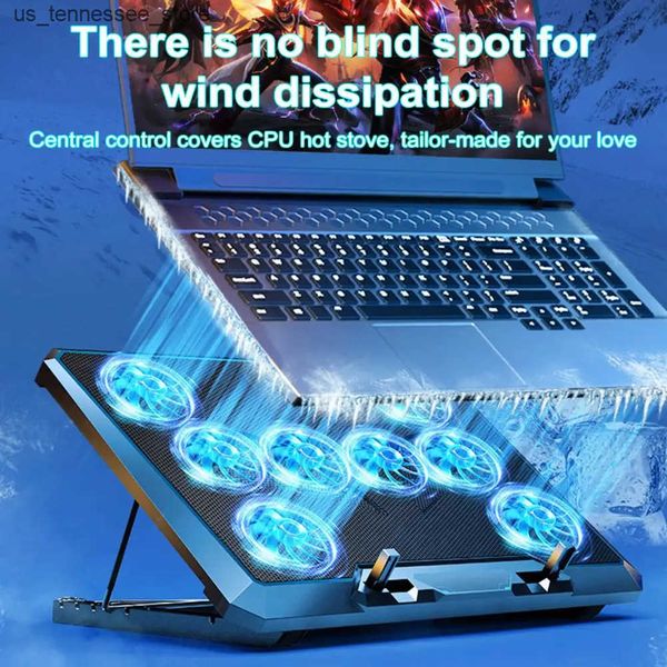Laptop Cooling Pads Laptop Cooling Pad 8 Cooling Fans Height Adjustable Heat Dissipation Laptop Stand USB Power Laptop Cooler Stand Notebook