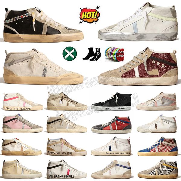 fashion mid stars sneakers designer shoes womens mens loafers platform do old dirty glitter black white pink stars luxury brand top skate tr