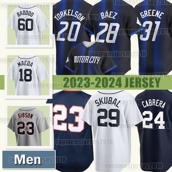24 Miguel Cabrera Jersey 23 Kirk Gibson Baseball Javier Baez Detroit Spencer Torkelson 2024 City Connect Tarik Skubal Riley Greene Tigers Ja
