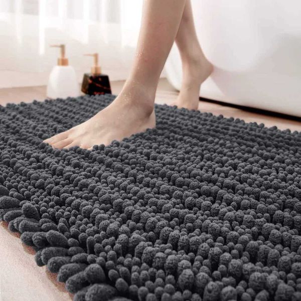 Bath Mat Extra-Soft Plush Bathroom Rug Chenille Microfiber Material Super Absorbent Shaggy Bath Rug for Floor Tub Shower BedroomM240816