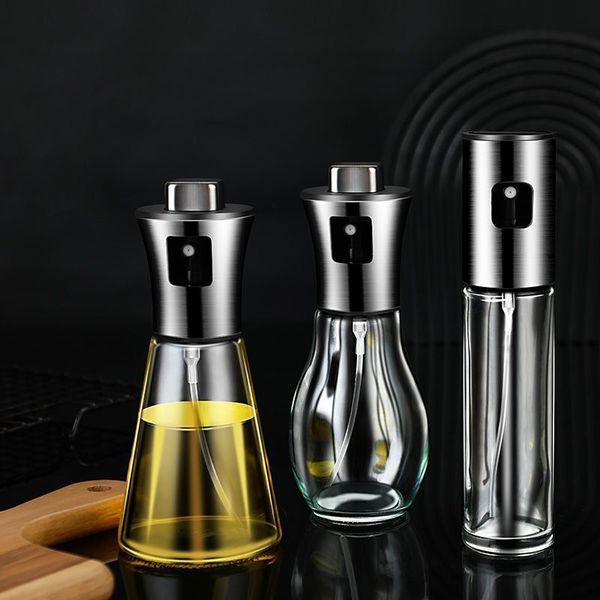 Stainless steel oil spray kettle press type barbecue spray oil bottle olive oil soy sauce oil spray set atomization oil control bottle 25021