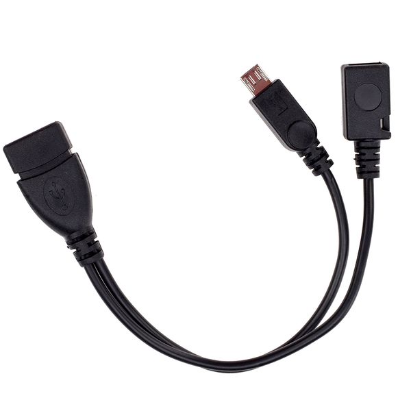 Micro Male Female to USB 2.0 OTG Adapter Cable Y Splitter Cord Line For Mobile Phones Tablets