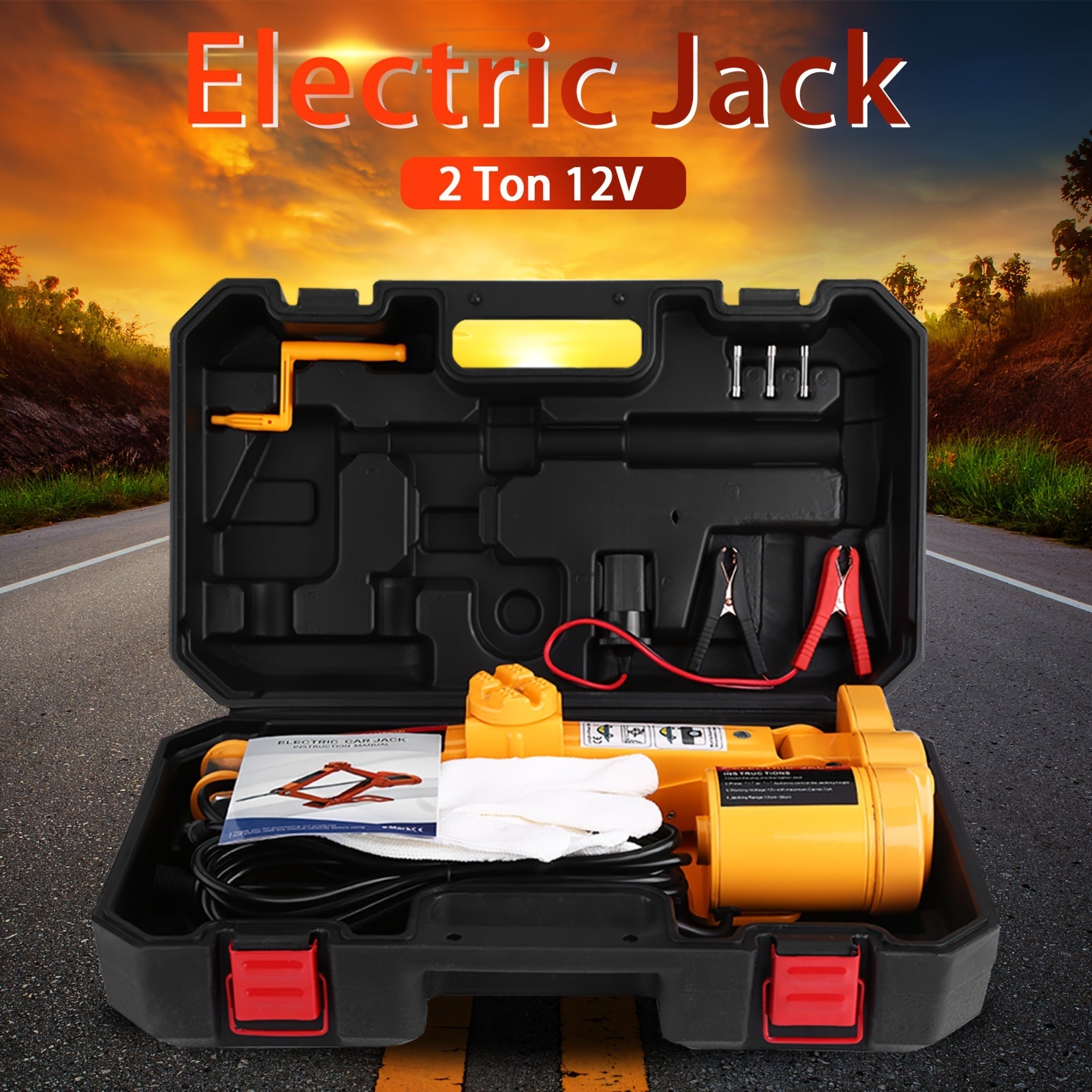 TEMU 12v Car Electric Lifting Jack Portable Save-labour Floor Jacks For Fast Changing Tires