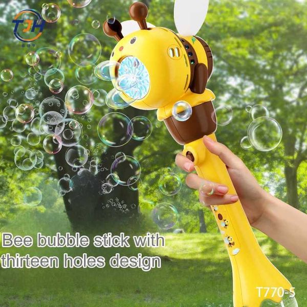 Childrens handheld automatic bubble machine party game 12 hole fully automatic luminous summer outdoor toy birthday giftW240902
