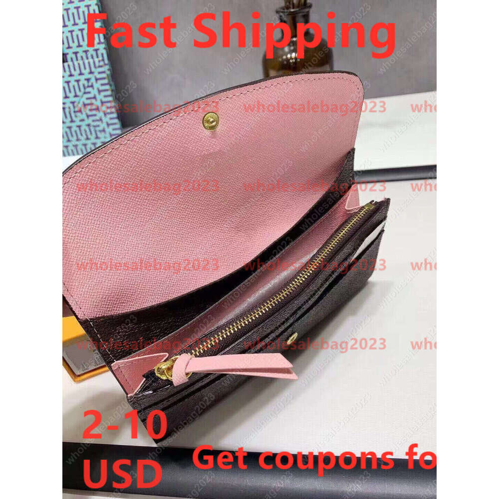 Wallets Long Purses Women Men Wallets button Bag Leather Black Luxury Wallet flower Purse Fashion Card Holders Designer Pocket With box