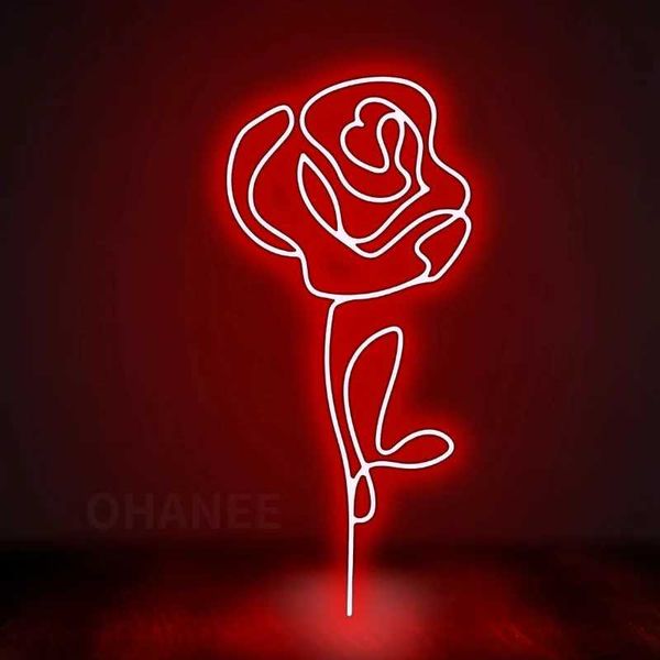 New Arrival OHANEE Custom Neon Sign Light 5v USB Bedroom Wedding Party Room Wall Decor Flower Rose Neon Sign Light Z250118