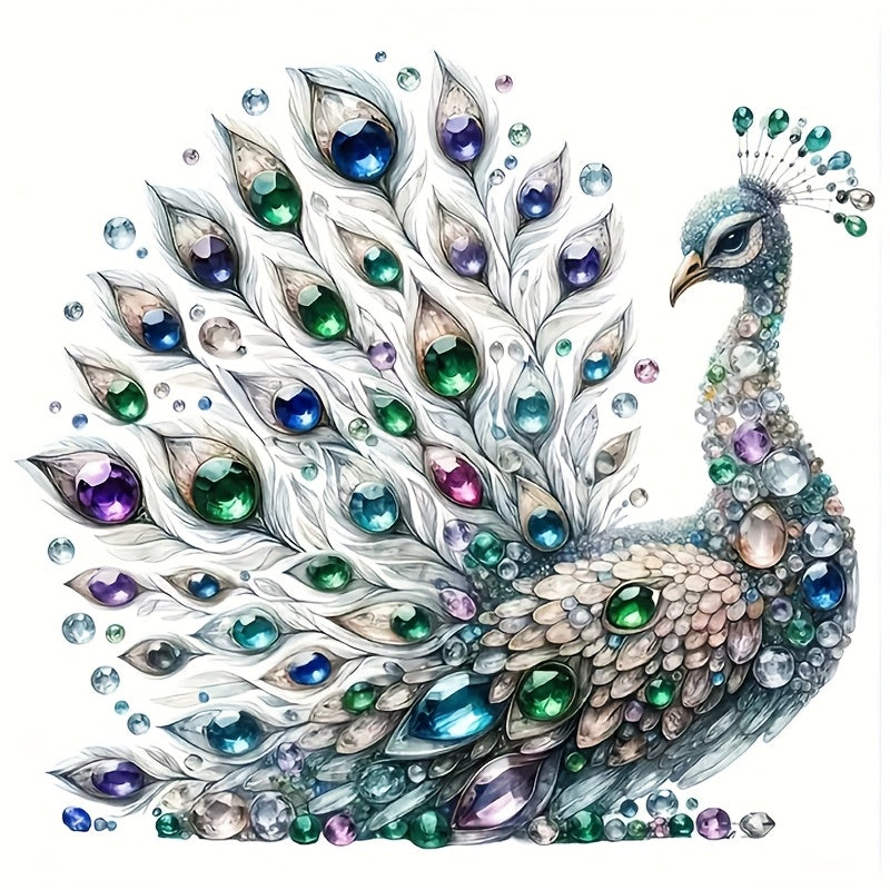 TEMU 6-inch Sparkling Glass Peacock Vinyl Decal - Vibrant Cartoon Animal Sticker For Car, Laptop, Bottle, Phone, Motorcycle, Window, Wall, Cup |