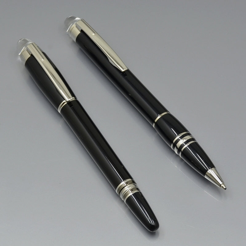 classics Black - Silver Ballpoint pen - Roller ball pen - Fountain pen with Crystal head Office stationery calligraphy ink pens