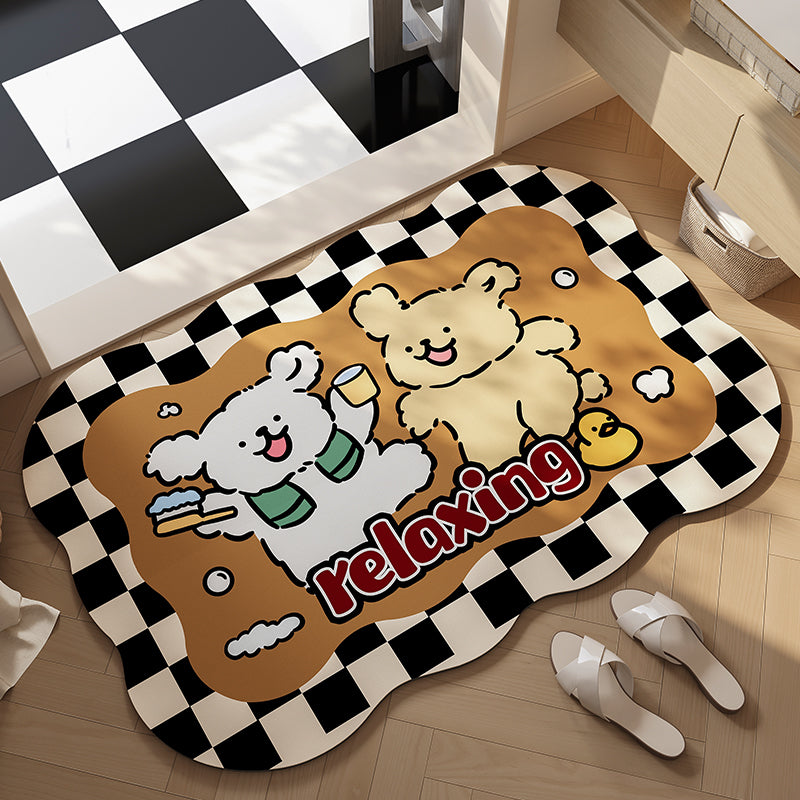 Bathroom Anti-slip Mat Soft Water-absorbing Quick-drying Floor Mat Bathroom Door Foot Mat Bathroom Entrance Floor Mat