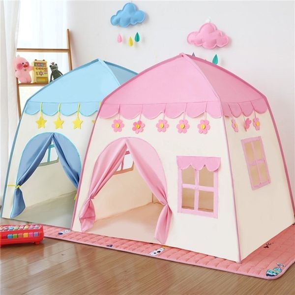 Toy Tents 1.3M Portable Children&#039;s Tent Wigwam Folding Kids Tents Tipi Baby Play House Large Girls Pink Princess Castle Child Room Deco