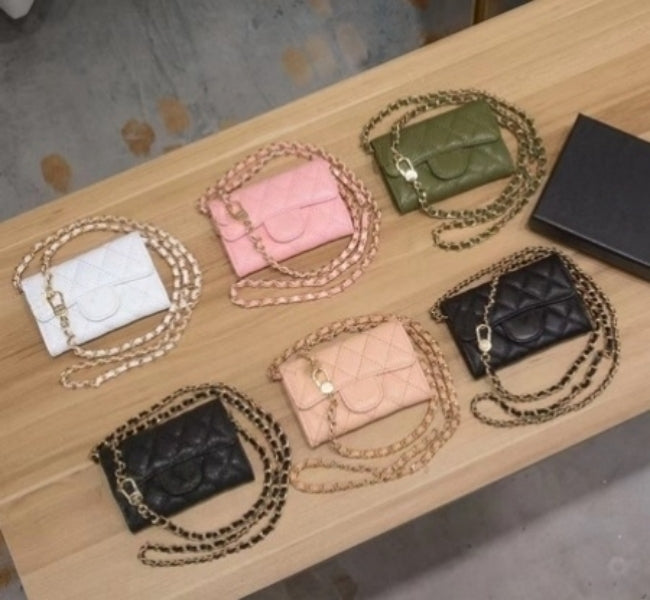 Fashion Card Holders Chain Wallets Shoulder Small Bags Zipper Coin Purse for women