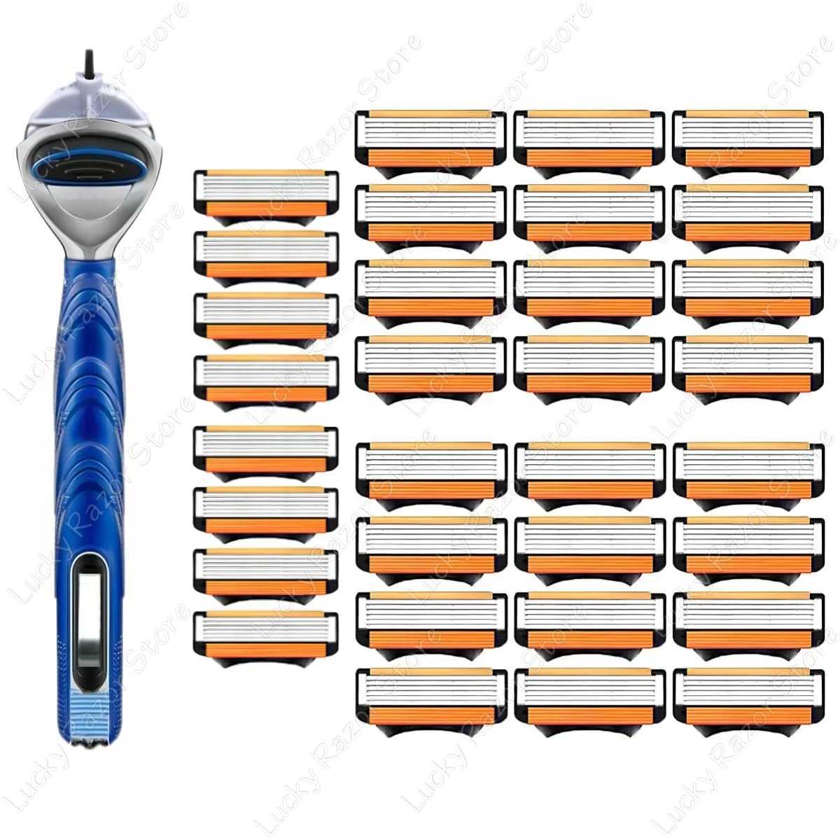 New fusion Shaver Cyclic replaceable Razor Blade 5 Layers Safety Manual Shaving Head Replacement Professional Shaver BladesXJ241116