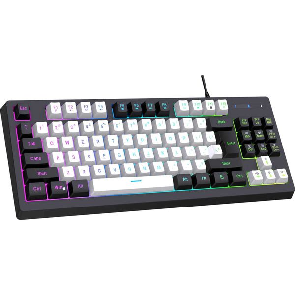 Keyboards Mini Keybaord 87% appearance factor 87 key gaming keyboard wired full key hot swappable RGB backlit gaming keyboard CL250110