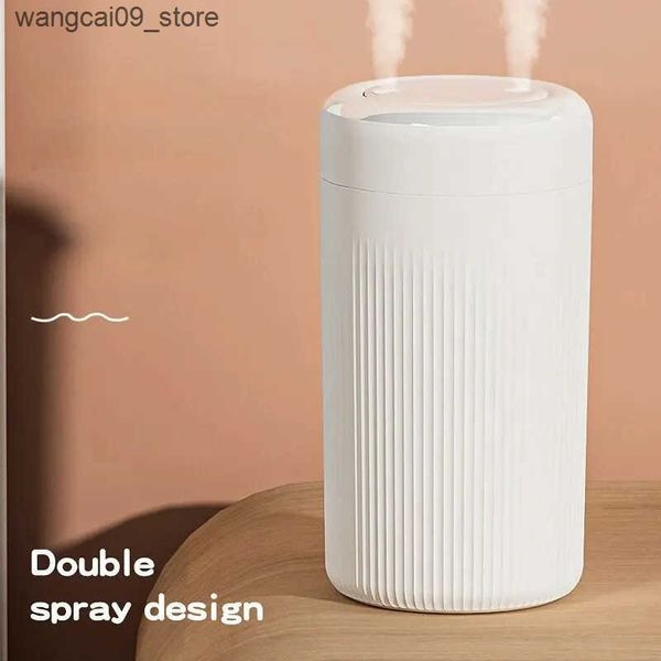 Humidifiers USB Air Humidifier Large Capacity 800ML Home Car Hydration Anti-Drying Light Noise Purification Dual Spray Humidifier J241119