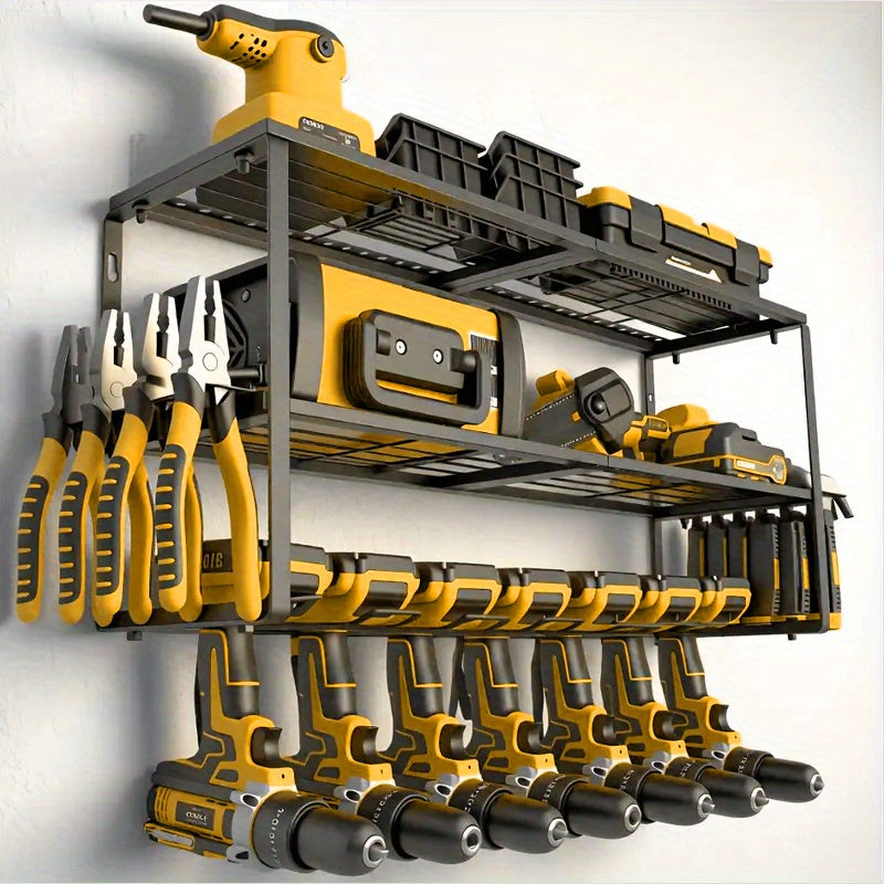 TEMU Power Tool Storage Rack, Tool And Storage Rack, Heavy-duty Metal Tool Rack, Electric Tool Storage Rack, Wall-mounted Drill Rack For