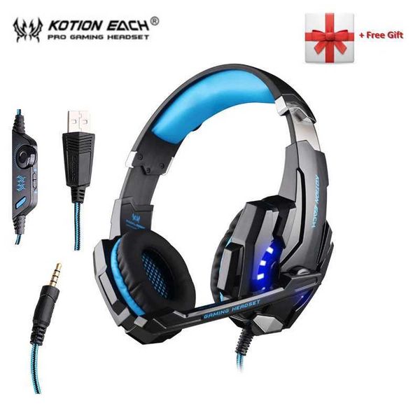 Headsets KOTION EACH G9000 Gaming Earphones 3.5mm Earphones 4 Earphones Gaming Earphones with Microphone Suitable for PC Laptop Gaming 4 CL2