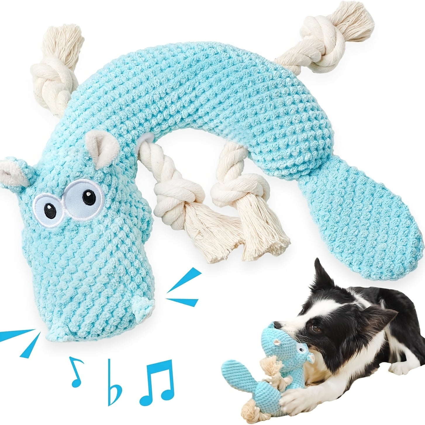 TEMU Pineapple Velvet Bent-bone Hippo Squeaky Dog Toys, Plush Toys For Dogs That Like To Chew, Squeaky Dog Toys For Large Dogs, Indestructible Dog