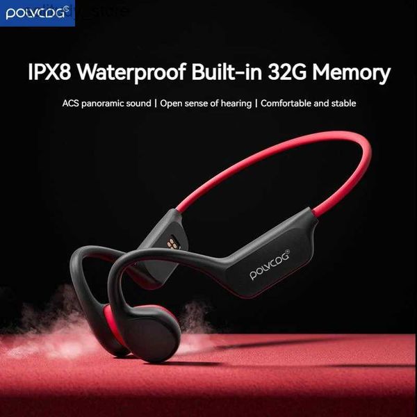 Cell Phone Earphones POLVCDG Bone Conduction Headset X7 IPX8 32GB Memory 5.3 Bluetooth wireless headset microphone waterproof swimming 2013n