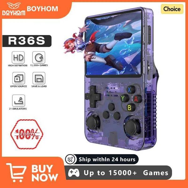 Portable Game Players 128GB open-source R36S retro handheld video game console Linux system 3.5-inch IPS screen portable pocket player 64GB