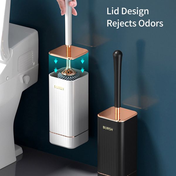 Toothbrush Holders Ins Toilet Brush Set Bathroom Wall Mounted Base Dead Corner Cleaning Brushes Accessories 230710