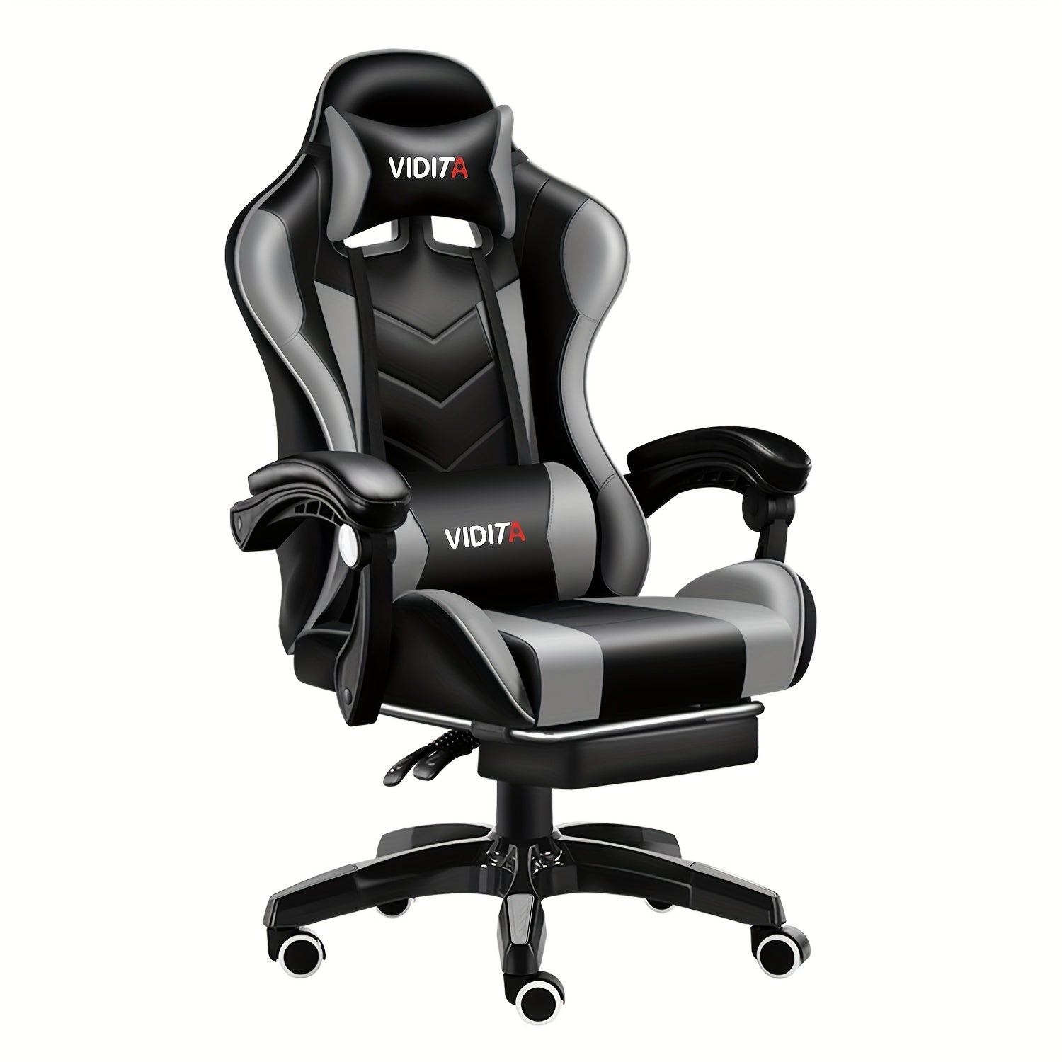 TEMU Gaming Chair With Footrest Office Desk Chair Ergonomic Gaming Chair Pu Leather Reclining High Back Adjustable Swivel Lumbar Support Chairs