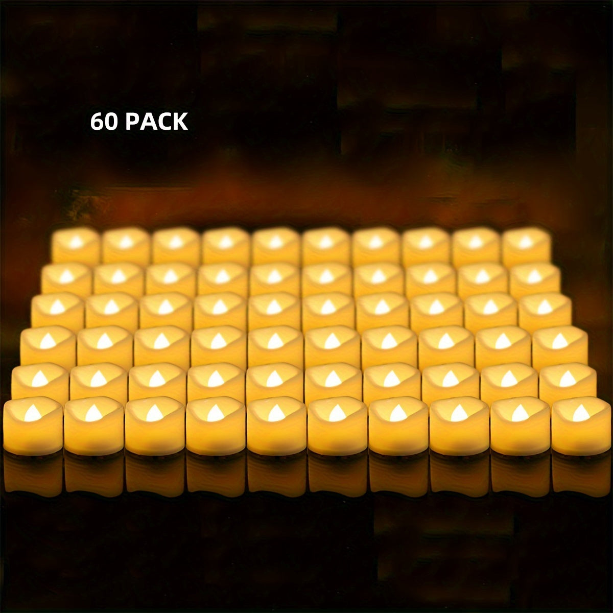 TEMU 60 Pack Mini Battery Operated Flameless Votive Candles Led Electric Tea Lights Candle Set With Cream And For Home Decor Kitchen Wedding Party