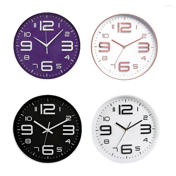Clock Wall Inch Cloc Silent 12 Pointer Timepiece Dustproof Round Watch Living Room Battery-Operated Large Hanging