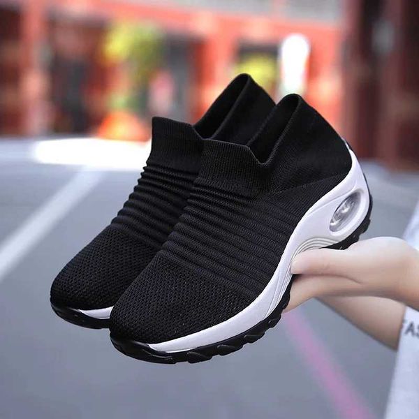 Women Sneakers Summer Fi Black Sports Casual Sapatos casuais Mesh respirável Air Cushi N SLIP SAPAÇÃO DE RANÇA ZAPATILLASXJ250121
