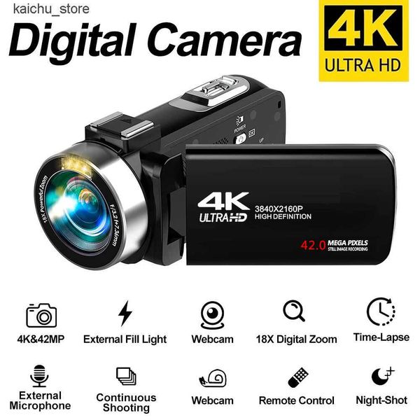 Cameras 4K 42MP 18X Digital Zoom 3.0 inch Rotatable Screen 2 in1 Photo Camcorder Portable DV Travel Video Camera J241213