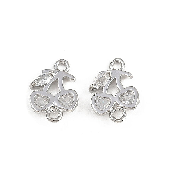 Messing Pavé klare Zirkonia Fruchtverbinder Charms