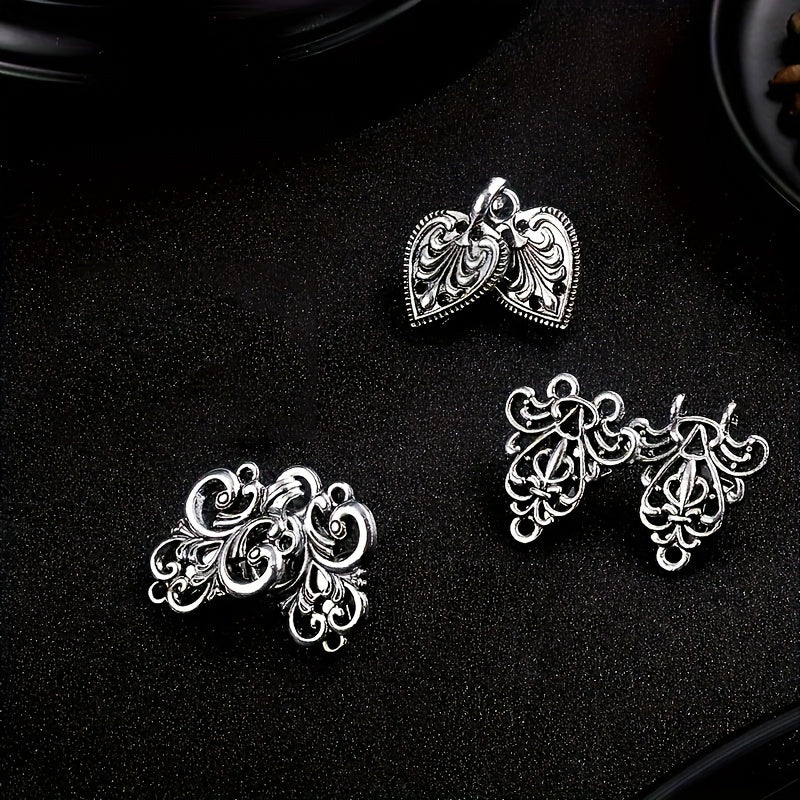 TEMU 3pcs Vintage Women's Sweater Clip-elegant Cardigan With Skirt Button, Scarf Clip, Knitted Accessories Skirt Collar Clip, Silver Metal Brooch For