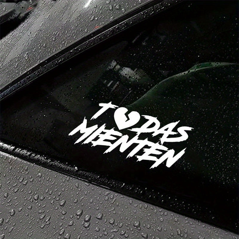 TEMU Spanish ' Mienten' (all -everyone ) Waterproof Vinyl Decal - White & Black Lettering For Car Windshield, Motorcycle Tank,,, Metal, Plastic -