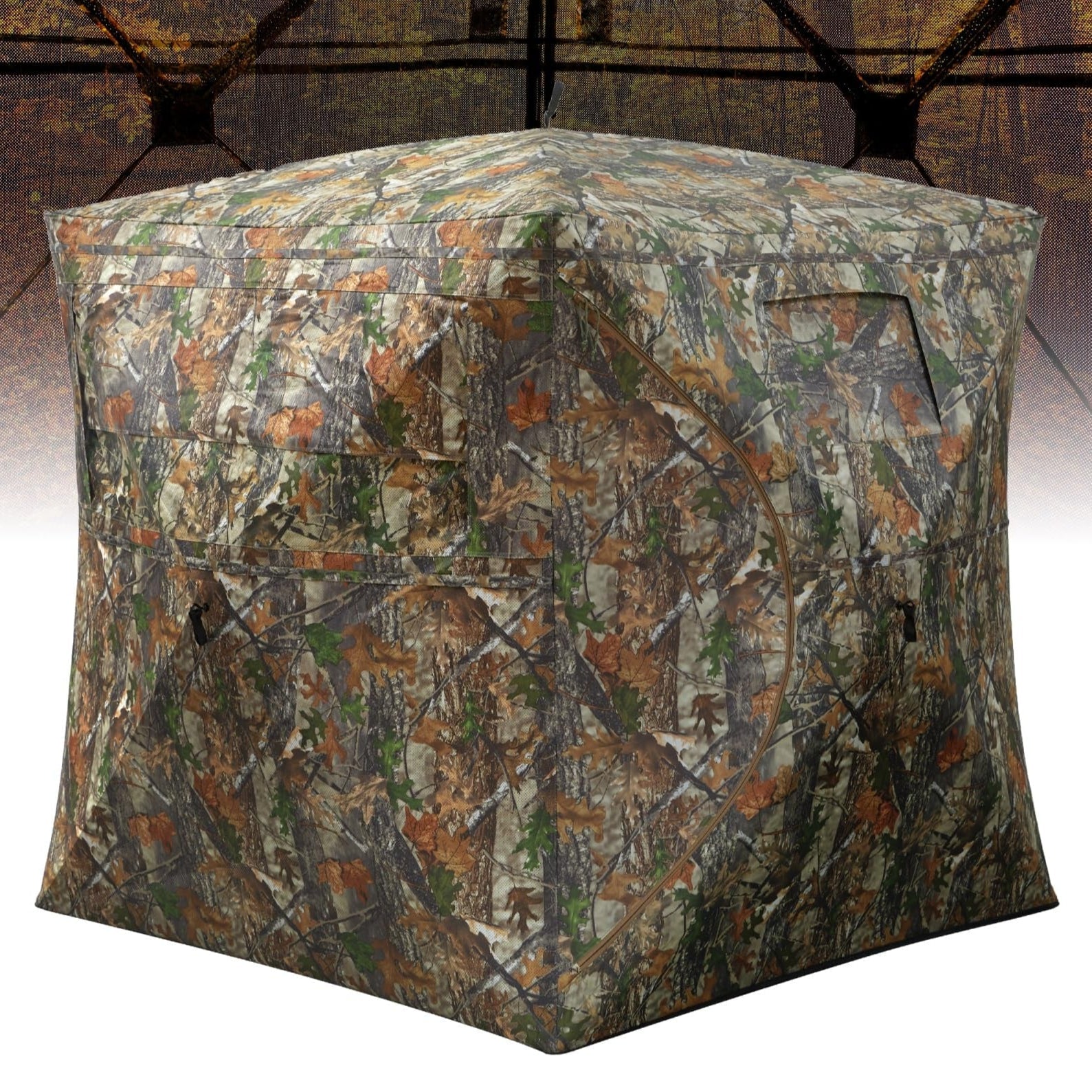 Garvee Pop-Up Hunting Blind - 270° Window Visibility, Silent Magnetic Door, Fits 4-6 People (116"x58"x66"), Lightweight & Portable