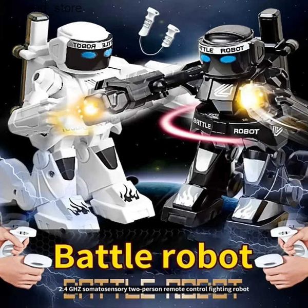 Electronics Robots RC Robot Battle Boxing Robot Toy Remote Control Robot 2.4G Humanoid Fighting Robot with Two Control Joysticks Toys for Ki