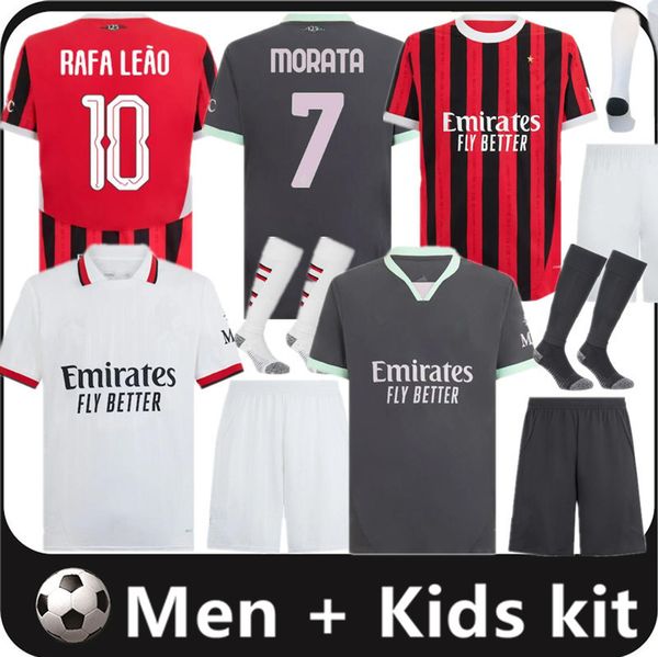 24 25 GIROUD PULISIC Adult Milan soccer jerseys 2024 2025 MORATA THEO REIJNDERS FOFANA DE KETELAERE RAFA LEAO football shirts player men kid