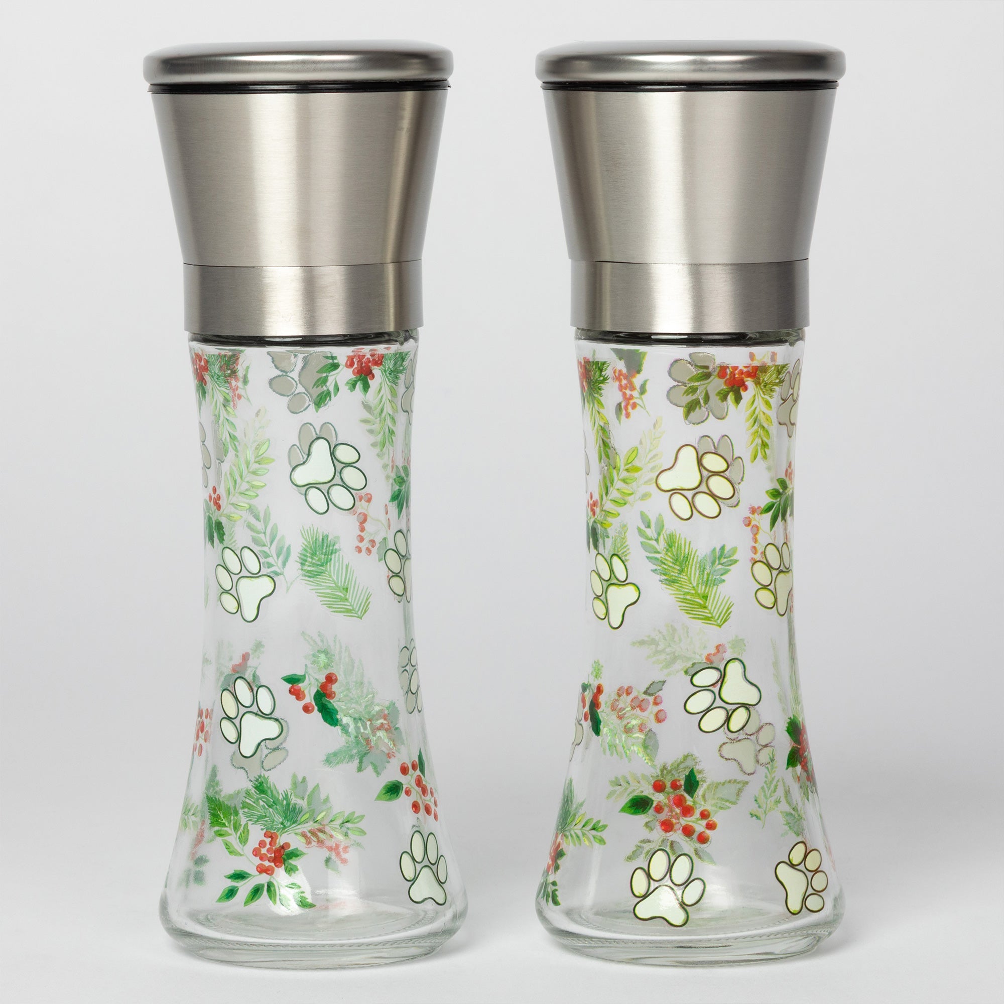 Modern Glass Salt & Pepper Grinders - Paws & Holly