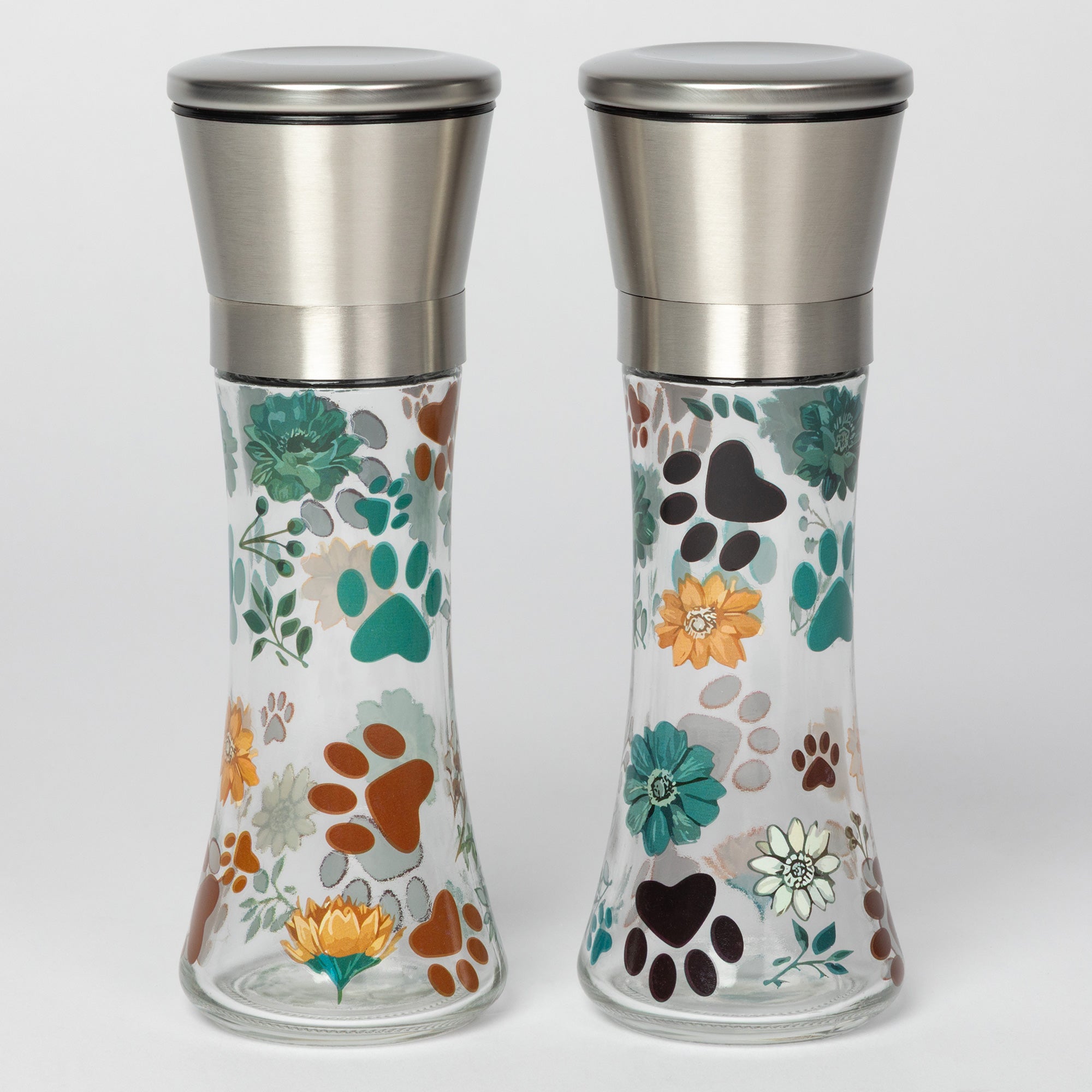 Modern Glass Salt & Pepper Grinders - Rustic Paws & Petals