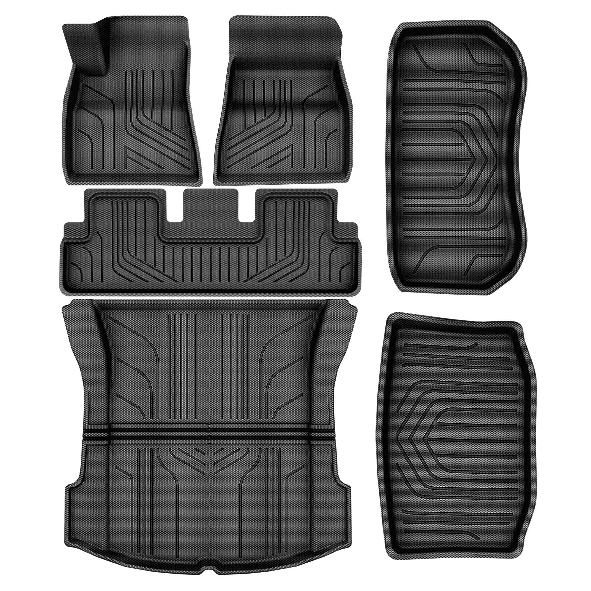 YITAMOTOR All-Weather Floor Mats Full Set for Tesla Model 3 2020-2023 | Custom Fit Cargo Liners & Trunk Tray