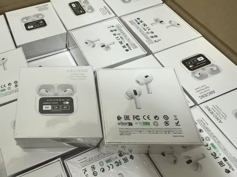 ANC ENC Noise Reduction Wireless Earphones with LCD Touch Screen A9 Pro Bluetooth Headphones