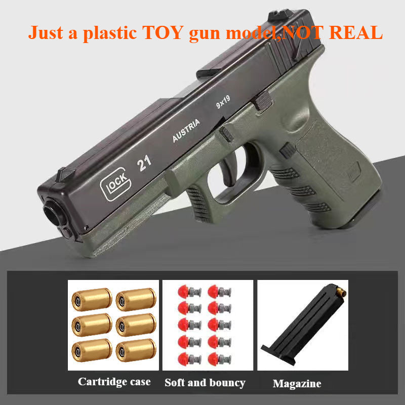 Glock Automatic Shell Ejection Pistol Laser Version Toy Gun For Adults Kids Outdoor Games Desert Eagle Soft bullet gun shell ejection and continuous