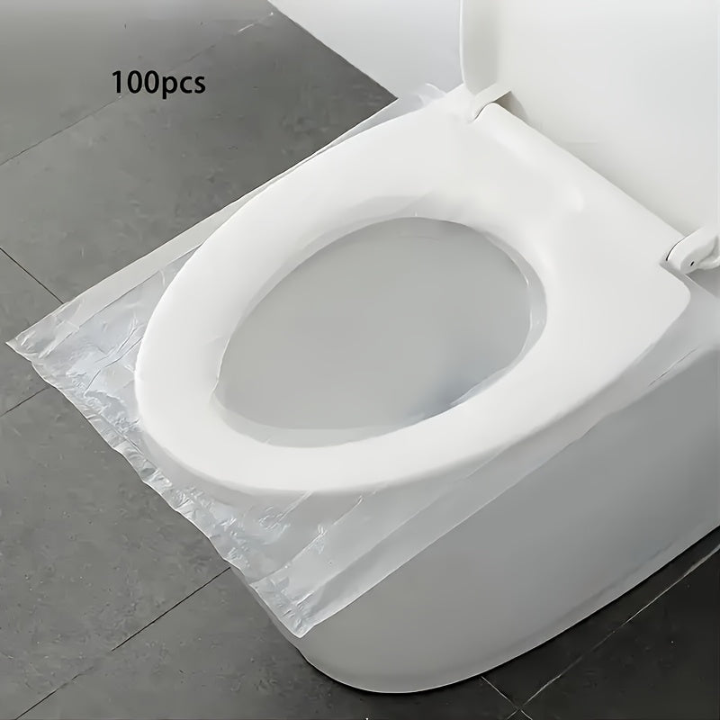 TEMU 100pcs Of Portable Toilet Seat Covers - Waterproof Travel Toilet Pads With Tissue - Disposable And Convenient