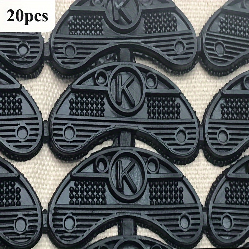 TEMU 20pcs Rubber Shoe Outsole Repair Pads, Wear-resistant Rubber Back Sticker Soles For Sports Shoes Sneakers, Shoe Heel Taps, Replacement Shoe