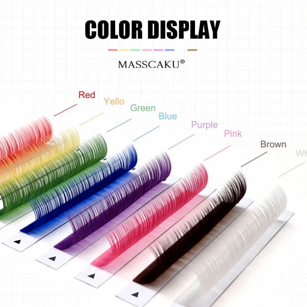 MASSCAKU C-D Curl Classic Self-grafting Individual Eyelash Extensions Russian Volume Fluffy Premium Colored Lashes Beauty Makeup